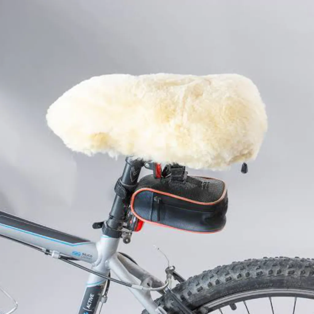Skaapvel Fiets Sitplek Oortreksel / Sheepskin bicycle Seat Cover